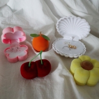 조개 체리 귤 꽃 반지 귀걸이 선물 케이스 쥬얼리 박스 (5color)
