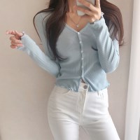 슬림하게 물결 크롭 골지 가디건(outer1183)_(1884196)