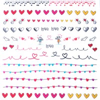 컬러링 하트 네일스티커 데코스티커 셀프네일