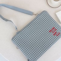 블루체크 아이패드/노트북 파우치 15인치