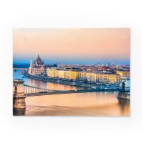 빈티지 일러스트 패브릭_핑크부다페스트