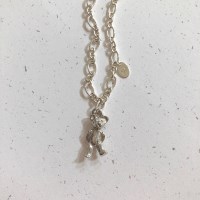 [92.5 silver] Initial bear bracelet