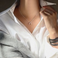 [silver 925] 달 팬던트 여자 데일리 은 목걸이