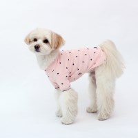 하트 총총 면 티셔츠 (핑크)