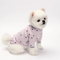 하트 총총 면 티셔츠 (라벤더)