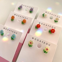 봄 앙증 꽃 심플 귀여운 귀걸이