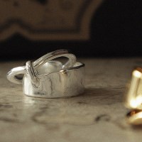 [silver 925] 여자 다섯손가락 프리사이즈 실버 두꺼운 은반지