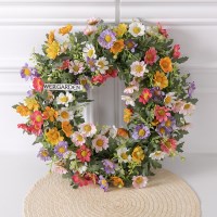 데이지 조화 꽃 리스 벽장식 가든 40cm 인테리어 벽걸이