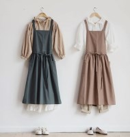 클래식 분위기 원피스 방수 앞치마 4color