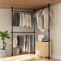 우리빙 두배커진행거 3단 38mm 블랙/화이트