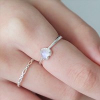 실버925 문스톤 하트 신비 반지_(1559019)