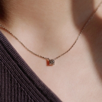 14K gold antique cognac daimond necklace