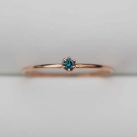 14K 청 다이아몬드 반지