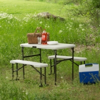 라이프타임 접이식 야외 테이블 의자 세트 T80352 / 캠핑 베란다