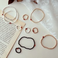 반지 실반지 레이어드 체인 데일리 체리 메탈 비즈