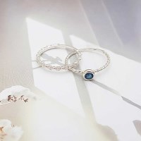 [올리아] 1+1 실버 레이어드 탄생석 반지 (10월,11월,12월)