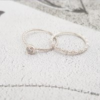 [올리아] 1+1 실버 레이드 탄생석 반지 ( 4월,5월,6월)