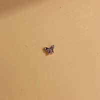 [봄밤달] 블류큐빅 나비 써지컬바 피어싱 (귀걸이침 변경가능)