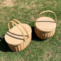 라탄 우드 쿨러 테이블&바스켓