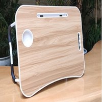 무접점 안전 좌식테이블 침대책상 베드트레이 노트북테이블 Mahogany