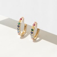 14k Gold Rainbow Onetouch Earring (14k골드)(2size) s18