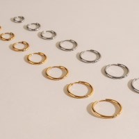 써지컬스틸 데일리 기본 심플 원터치 링 귀걸이