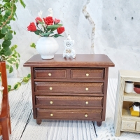 미니어쳐 엔틱 우드 서랍장 세트