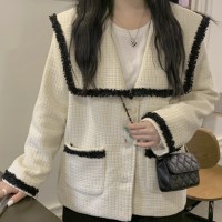 여성 트위드 카라 자켓 재킷 아우터 데일리 네이드