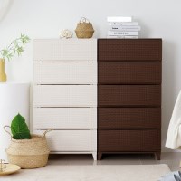 보노하우스 가든 라탄 서랍장 와이드형 2단~6단 인테리어 수납장