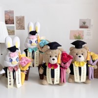 ★문구추가가능★리코 테드 학사모 졸업식 인형꽃다발 선물세트