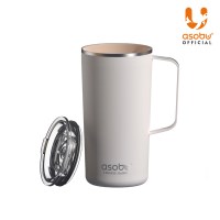 캐나다 아소부 세라믹 스텐 진공 보온보냉 타워머그 600ml 화이트