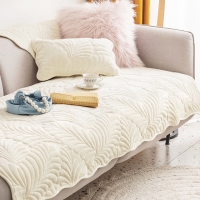 부드러운 자수 극세사 2인용 3인용 4인용 소파 패드 3종