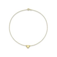 [런던골드] 9K 골드 트위스트 체인 하트 여자발찌
