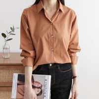 여성 가을 겨울 데일리 커프스 기본 셔츠 남방