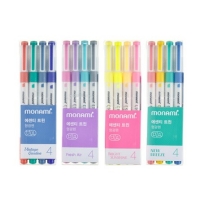 에센티 형광펜 트윈 4색 세트