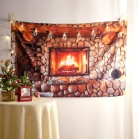 벽난로 패브릭 포스터