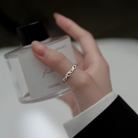 에르모사제이 R042 하트 프레즐 매듭 체인 오픈 실버 925 반지