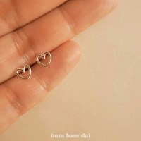 [봄밤달] 하트 라인 은귀걸이 (silver 925)