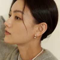버튼 진주 이어재킷 귀걸이_EC1767