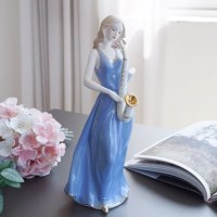 인테리어 장식 소품 홈데코 엔틱 색소폰 여인