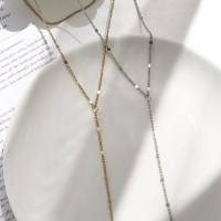 얇은 레이어드 드롭 초커 목걸이 [써지컬스틸]