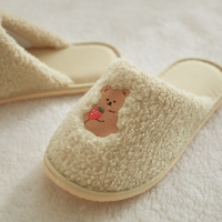 자수 뽀글이 양털 실내화 베리베어 2sizes (여성용/남성용)