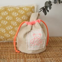 러브 베어 코듀로이 버킷백