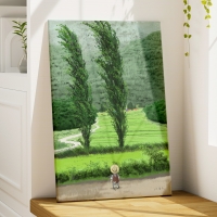 이상무 작가 미류나무와 동자승 캔버스 액자 포스터 A3