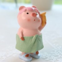 미니어처 미니어쳐 피규어 핑크 돼지 샤워