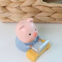 미니어처 미니어쳐 피규어 핑크 돼지 노트북