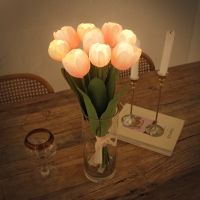 꽃선물 글램 핑크 튤립 부케 45cm LED 무드등