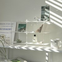 아크릴 모듈 격자 3단 선반 2 color