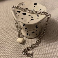 [변색없음/써지컬] 엔젤링 하트 팬던트 체인 목걸이 1 color