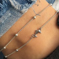 돌고래 두줄 볼 발찌